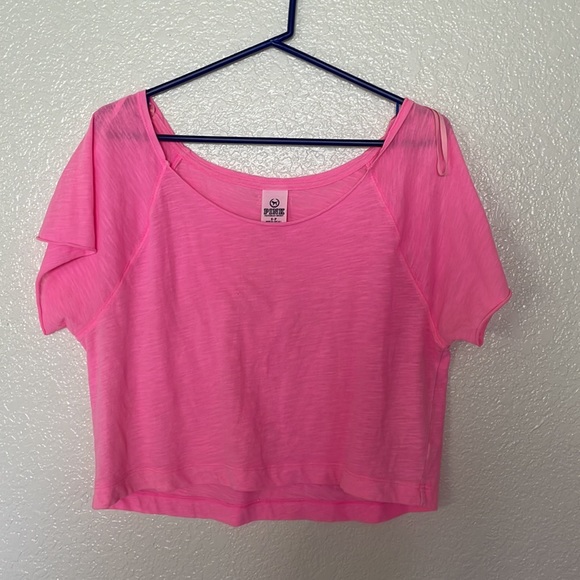PINK Victoria's Secret Tops - Pink workout shirt crop